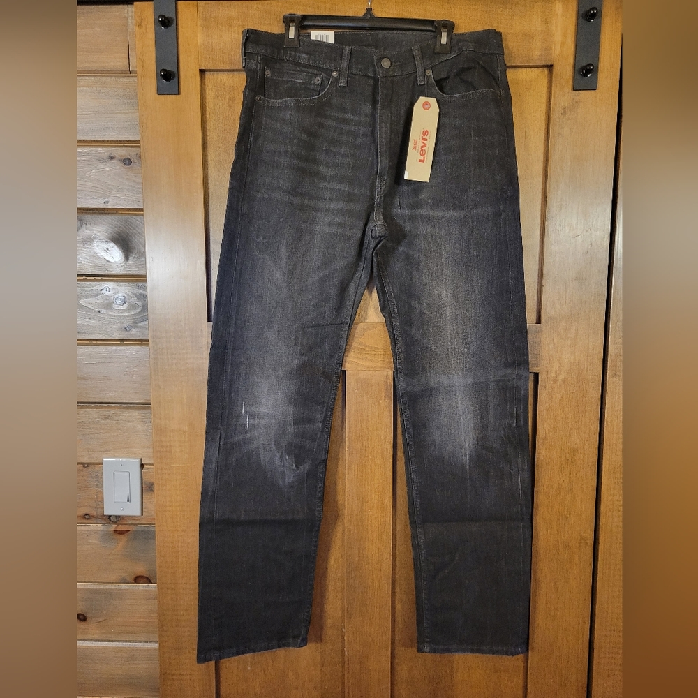 NWT 505 Levi Jeans Black Distressed 36 x 34